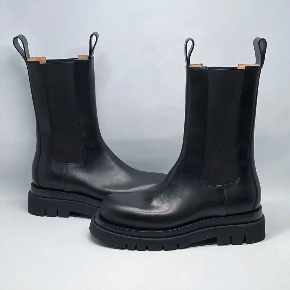 Bottega Veneta Lug Sole Leather Chelsea Boots size 38.5